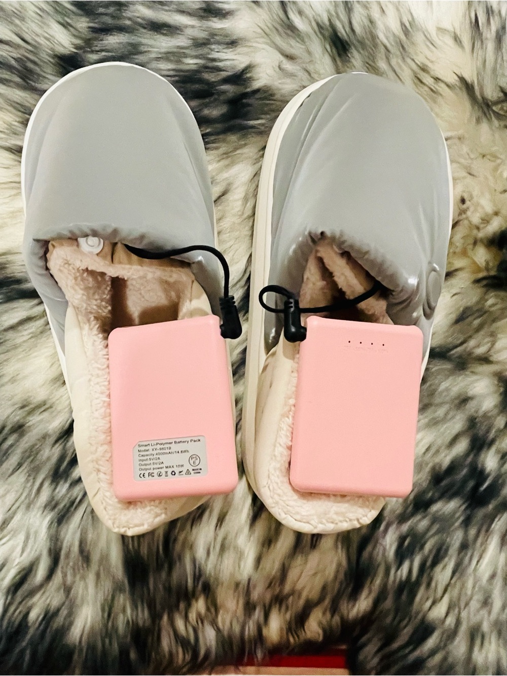 Rechargeable Heated Cloud Slippers - Plush Cozy Winter House Shoes